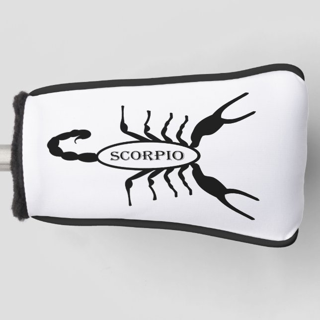 Scorpio Black Scorpion Star Sign Golf Headcover (Vorderseite)