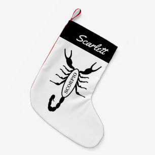 Scorpio Black Scorpion Star Sign Individuelle Name Kleiner Weihnachtsstrumpf