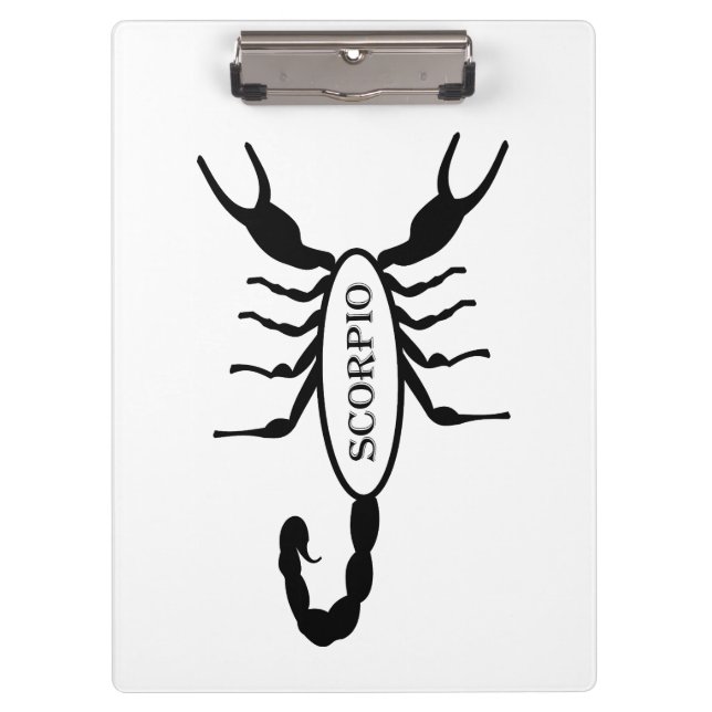 Scorpio Black Scorpion Star Sign Klemmbrett (Vorderseite)