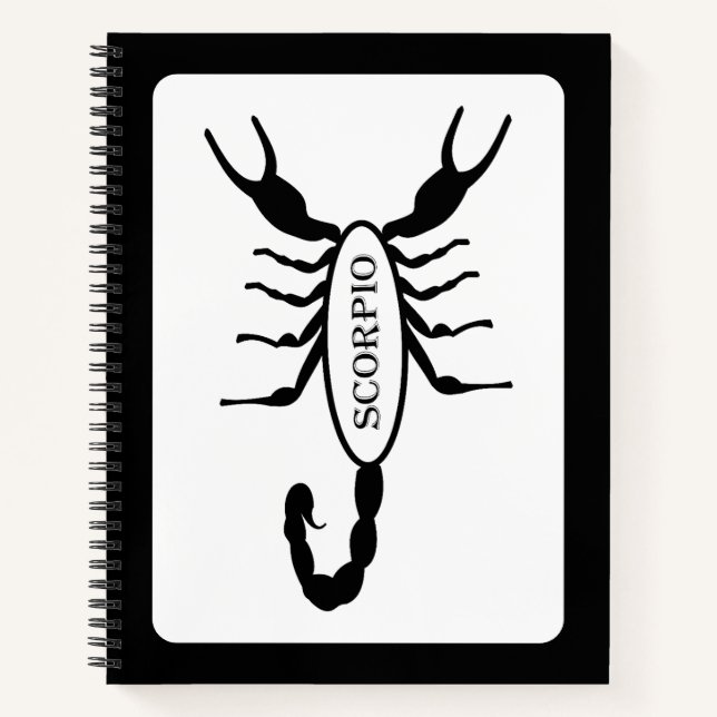 Scorpio Black Scorpion Star Sign Notizbuch (Vorderseite)
