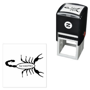 Scorpio Black Scorpion Star Sign Permastempel