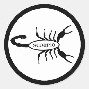 Scorpio Black Scorpion Star Sign Runder Aufkleber