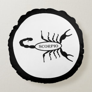 Scorpio Black Scorpion Star Sign Rundes Kissen
