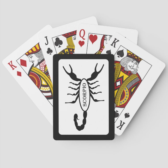 Scorpio Black Scorpion Star Sign Spielkarten (Rückseite)