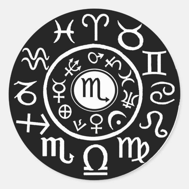 Scorpio Celestial Design Runder Aufkleber (Vorderseite)