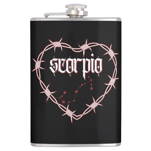 Scorpio Constellation Gothic Dark Celestial Edgy Flachmann (Vorderseite)