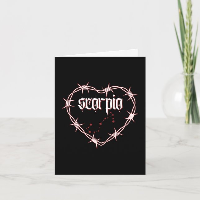 Scorpio Constellation Gothic Dark Edgy Birthday Karte (Vorderseite)
