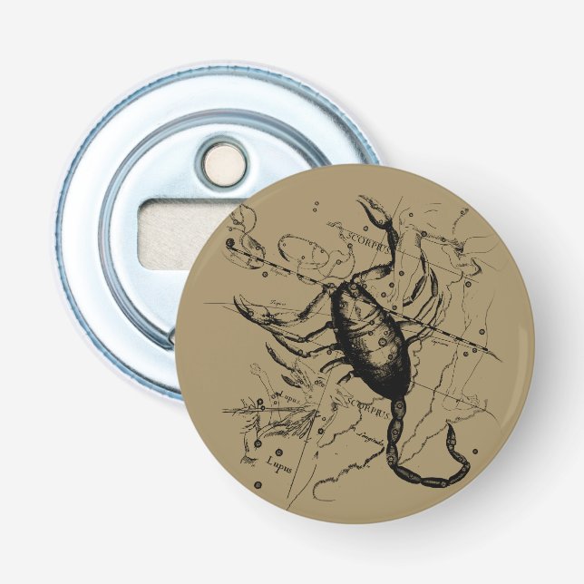 Scorpio Constellation Hevelius 1690 Dekor Flaschenöffner (Vorderseite)