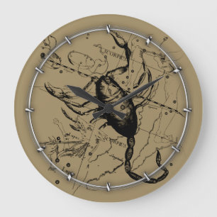 Scorpio Constellation Hevelius circa 1690 Vintag Große Wanduhr