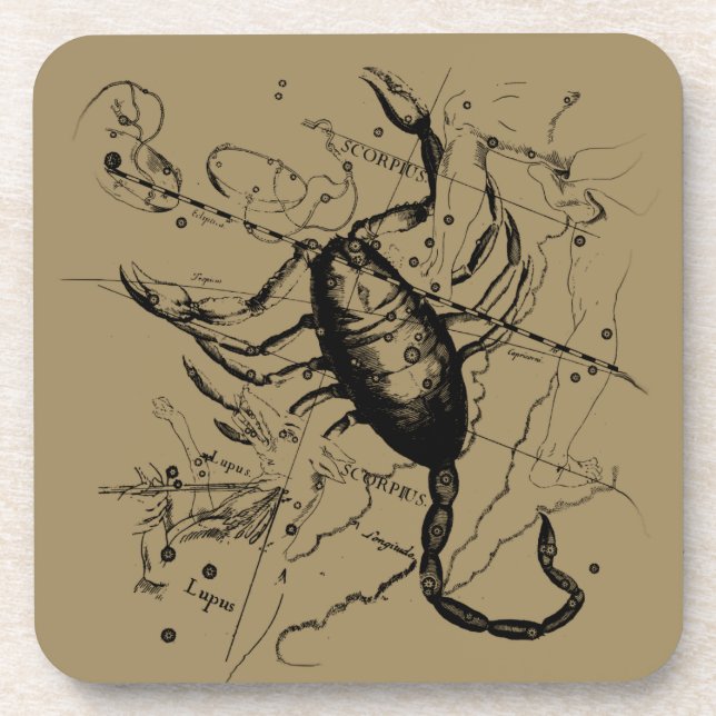 Scorpio Constellation Hevelius circa 1690 Vintag Untersetzer (Vorderseite)
