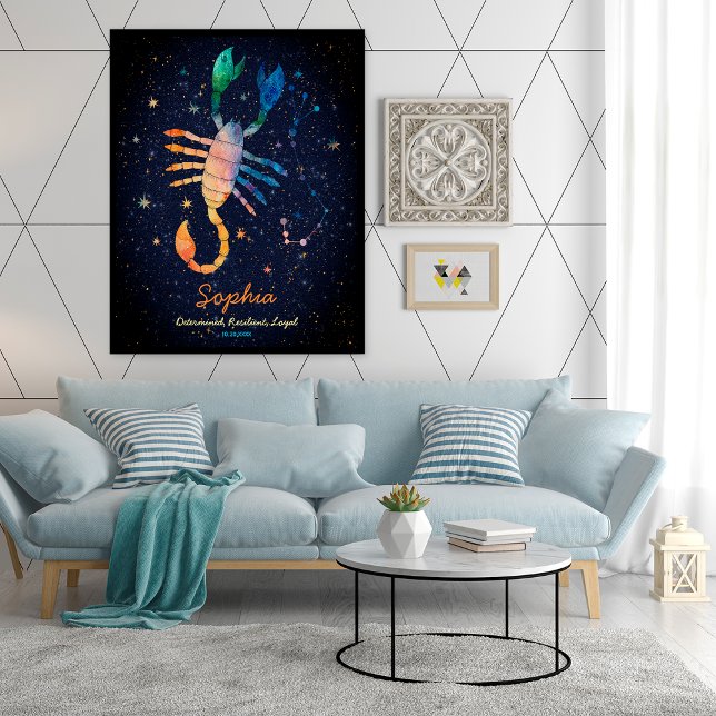 Scorpio Constellation Zodiac Aquarellgalaxie Poster (Von Creator hochgeladen)