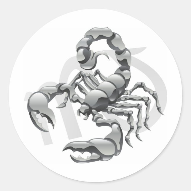 Scorpio der Skorpion Stern oder Geburtszeichen Runder Aufkleber (Vorderseite)