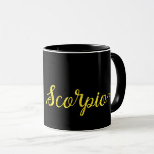 Scorpio Gold Letters Tasse