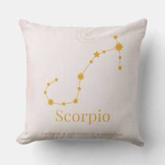 Scorpio Gold Zodiac Pillow – Celestial Constellati Kissen