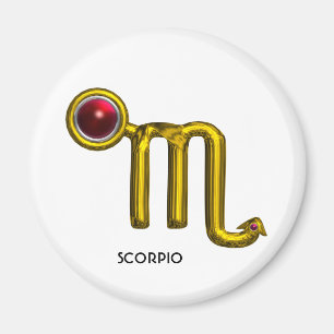 SCORPIO / GOLD ZODIACAL SIGN JEWEL MAGNET