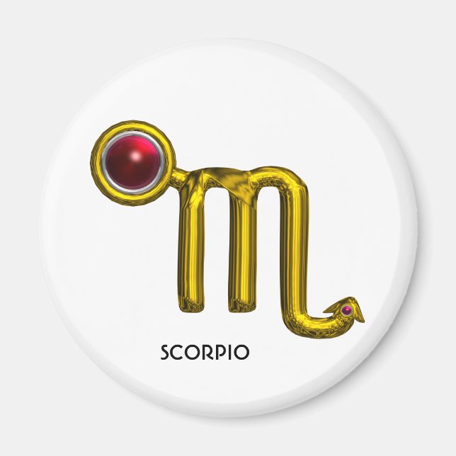 SCORPIO / GOLD ZODIACAL SIGN JEWEL MAGNET (Vorne)
