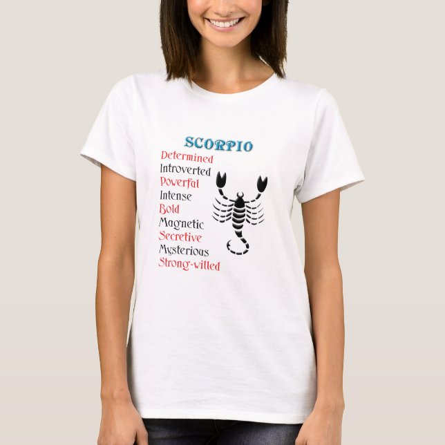 Scorpio Horoscope Zodiac-Zeichen T-Shirt (Vorderseite)