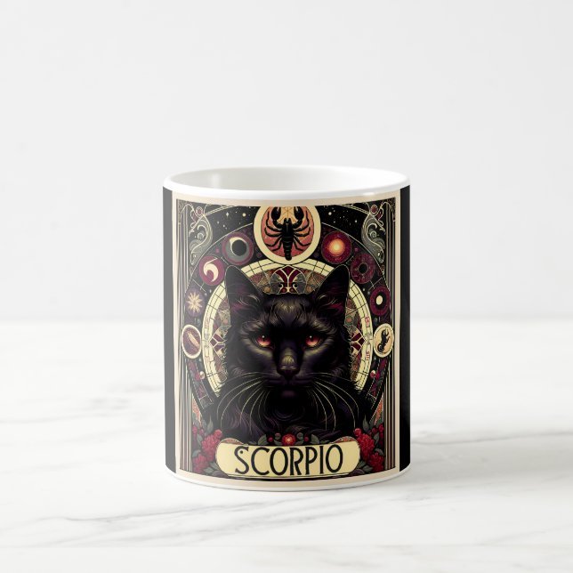 Scorpio Intense Cat Zodiac Kaffeetasse (Mittel)