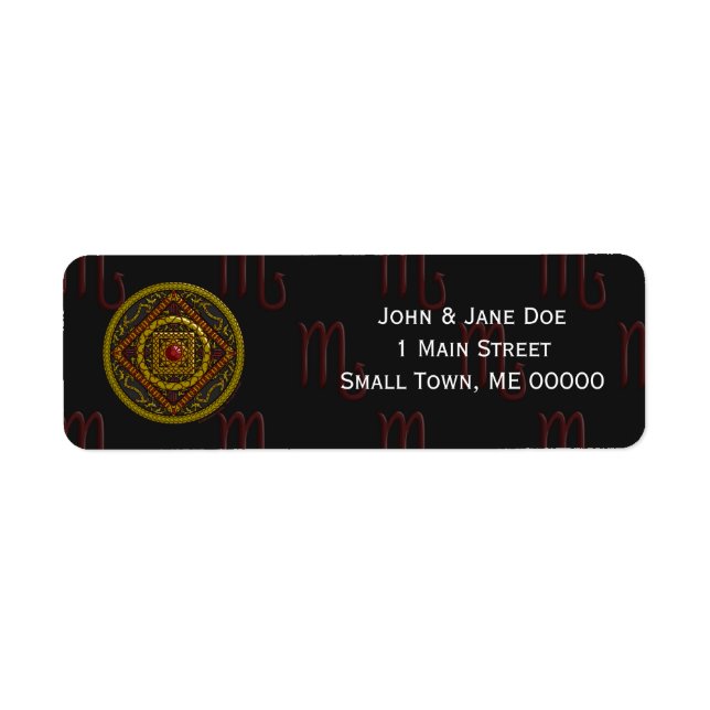 Scorpio Mandala Adressetikett (Vorne)