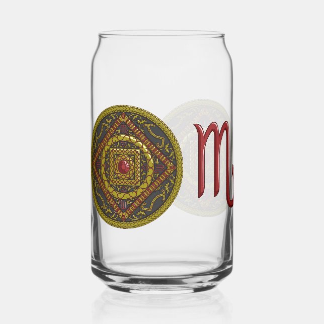 Scorpio Mandala Dosenglas (Vorderseite)