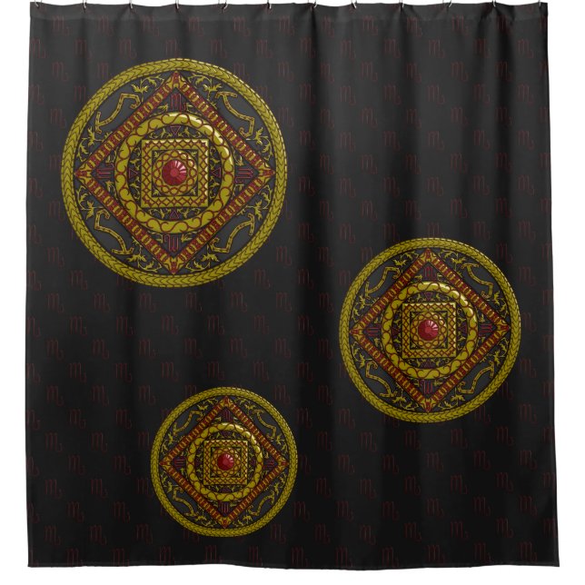 Scorpio Mandala Duschvorhang (Vorderseite)