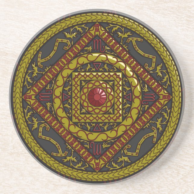 Scorpio Mandala Untersetzer (Vorne)