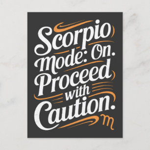 Scorpio-Modus: Ein. Fahren Sie mit Vorsicht funny Postkarte