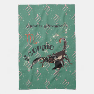 Scorpio October 24 to November 22 Kitchen Towel Geschirrtuch