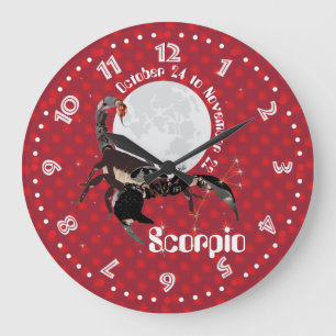 Scorpio October 24 to November 22 Wall Clock Große Wanduhr