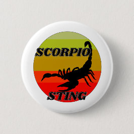 Scorpio on vintage sunset-happy birthday button