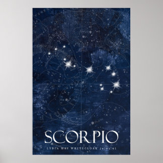 Scorpio Poster mit Namen, Sternzeichen zodiac