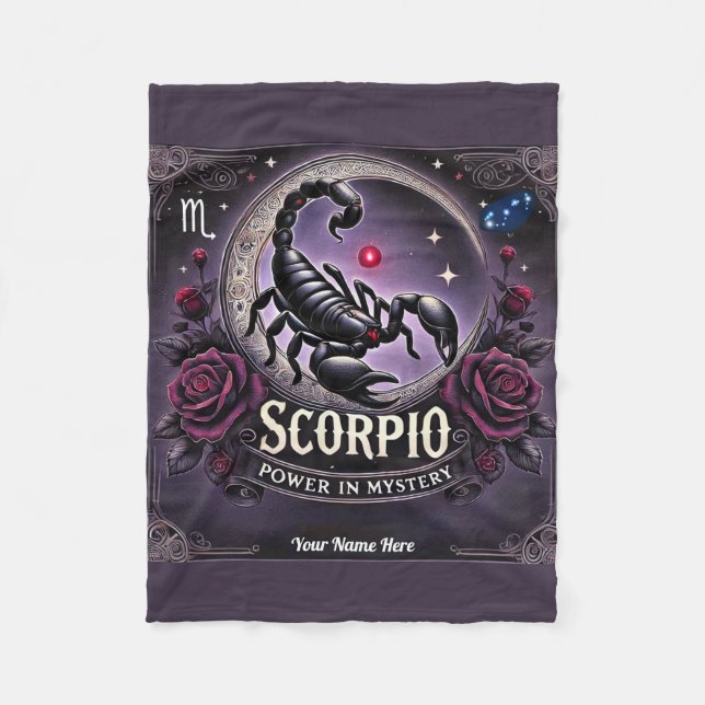 Scorpio "Power in Mystery" Fleece Blanket (Vorderseite)
