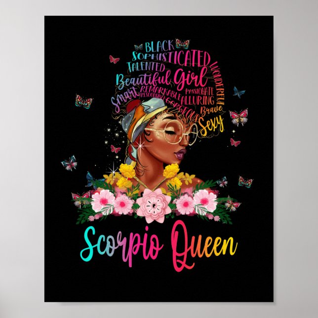 Scorpio Queen Black Women Persistent schön Poster (Vorne)
