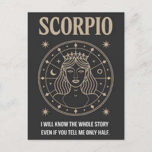 Scorpio Queen: Ich kenne das ganze Geschichten-Zit Postkarte