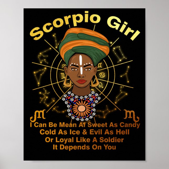 Scorpio Queen Sweet as Candy Birthday Black Women Poster (Vorne)