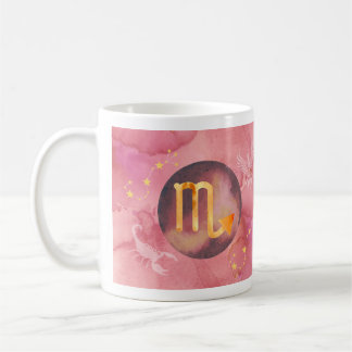 Scorpio Red Watercolor Astrologie Zodiac Signature Kaffeetasse