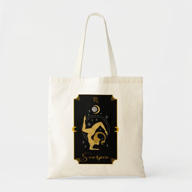 Scorpio Saucy signiert Astrologisches Tote Bag Tragetasche (Vorne)