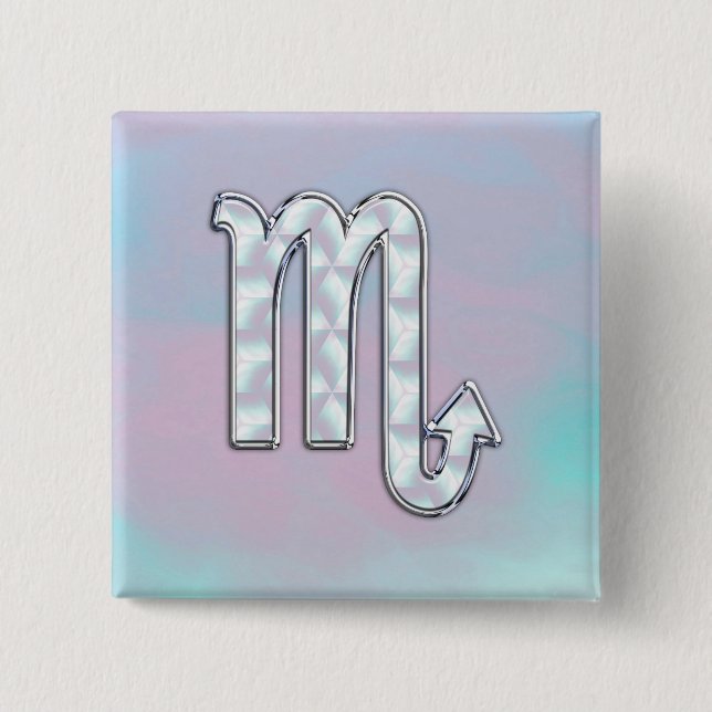Scorpio Sign in Mother Pearl Style Button (Vorderseite)