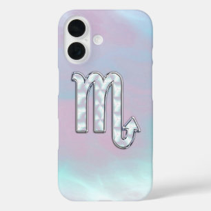 Scorpio Sign in Mother Pearl Style iPhone 16 Hülle