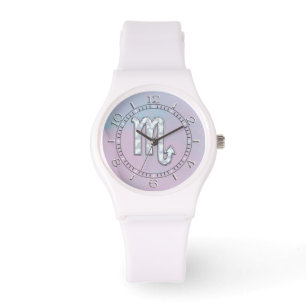 Scorpio Sign in Mother Pearl Style Dial Armbanduhr
