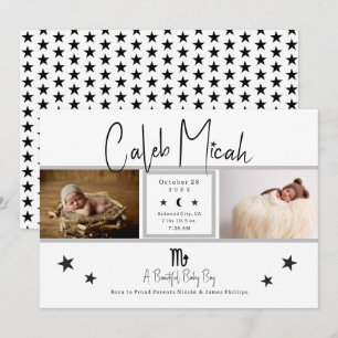 Scorpio Stars Foto Geburtstagskündigung von Baby Einladung