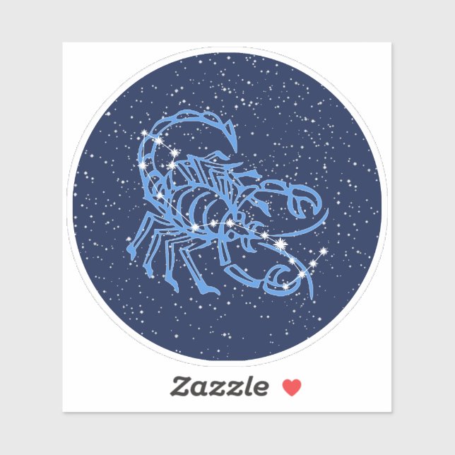Scorpio-Sternbild und Zodiaka-Zeichen mit Sternen Aufkleber (Blatt)