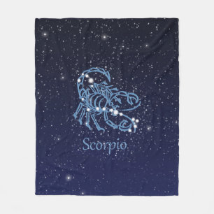 Scorpio-Sternbild und Zodiaka-Zeichen mit Sternen Fleecedecke