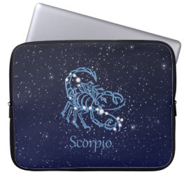 Scorpio-Sternbild und Zodiaka-Zeichen mit Sternen Laptopschutzhülle