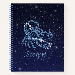 Scorpio-Sternbild und Zodiaka-Zeichen mit Sternen Notizbuch