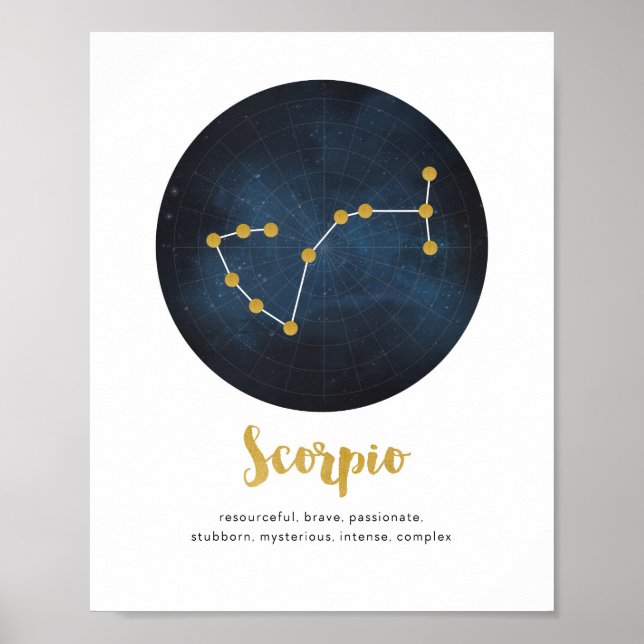 Scorpio-Sternzeichen Poster (Vorne)