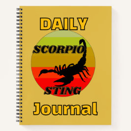 Scorpio sting on vintage sunset-horoscope, journal notizbuch