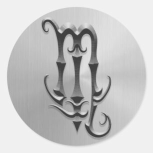 Scorpio-Symbol aus rostfreiem Stahl Runder Aufkleber