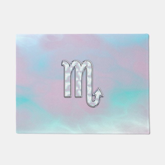 Scorpio Symbol in Mother of Pearl Style Decor Fußmatte (Vorderseite)