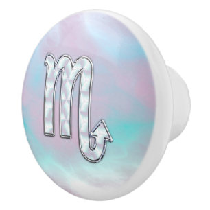 Scorpio Symbol in Mother of Pearl Style Decor Keramikknauf